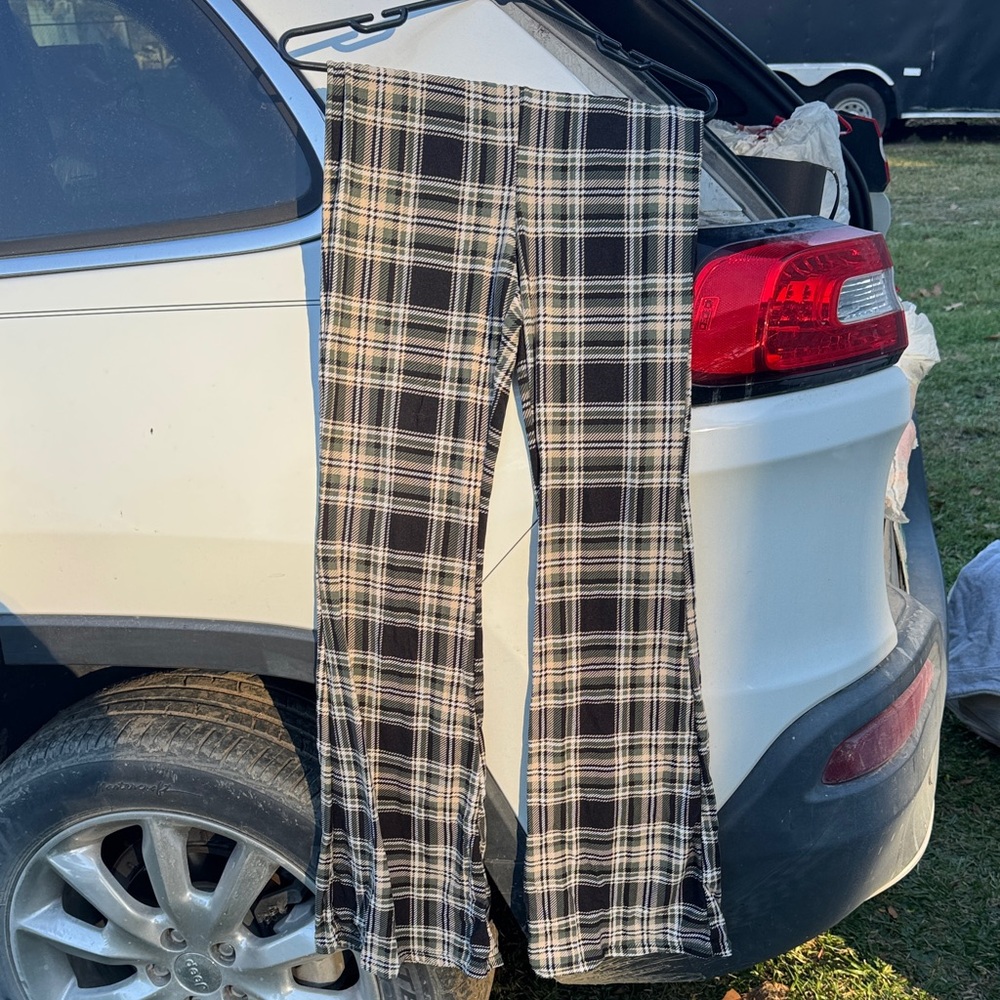 Plaid Women’s Pants - Black,White and Green